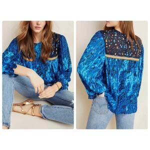 Anthropologie Blank London Printed Bohemian Blouse